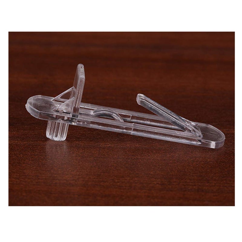 lasenersm 20 Pieces Plastic Locking Shelf Pins Cabinet Shelf Clips Locking Shelf Support Pegs Locking Shelf Pegs Fits 7.9mm Diameter Hole and 3/4 Inch Thick Shelf for Kitchen Cabinet Furniture Book Shelves - Image 3